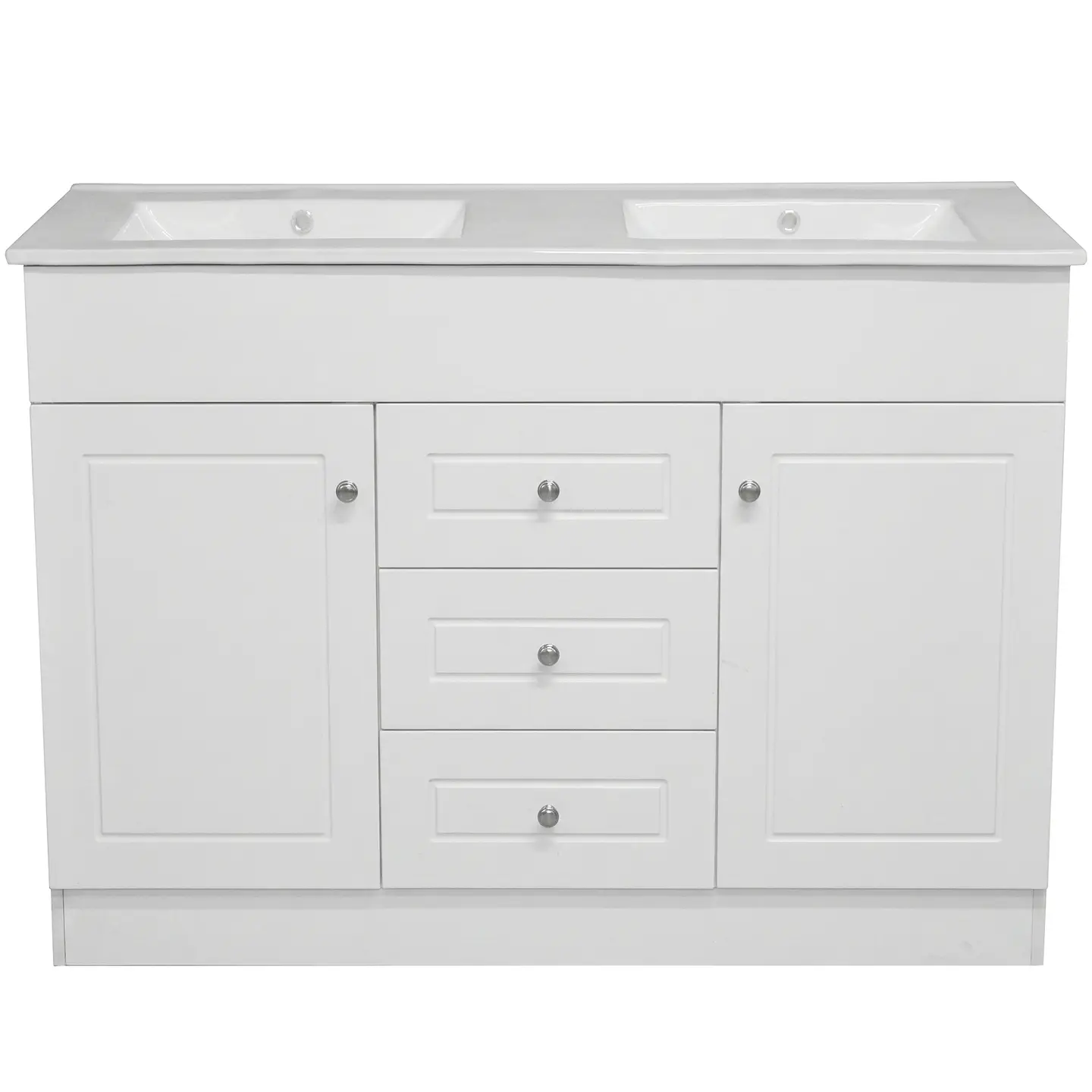 Mueble Vanitorio Habana Blanco con Cubierta de Loza Doble 120x47x80 cm (Incluye Armado) 1