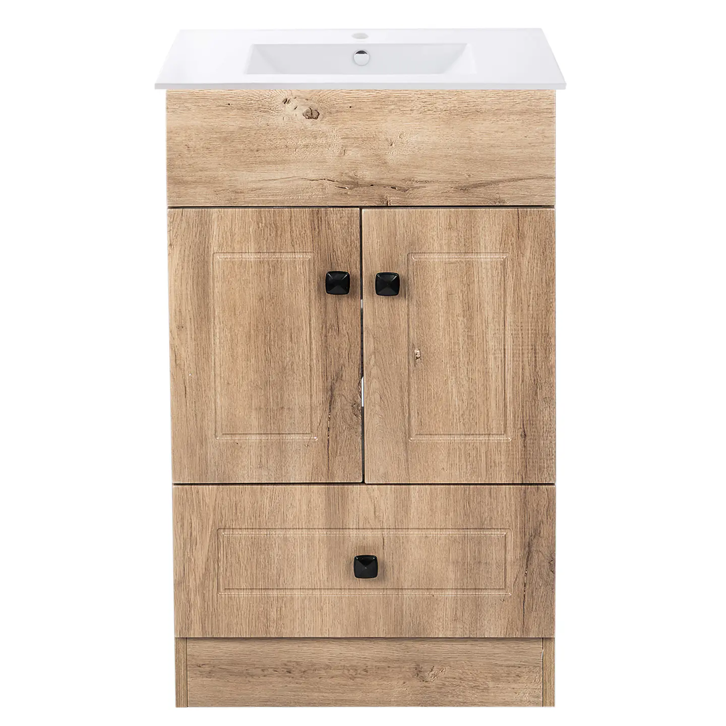 Mueble Vanitorio Habana Nogal con Cubierta de Loza 50x40x80 cm (Incluye Armado) 1