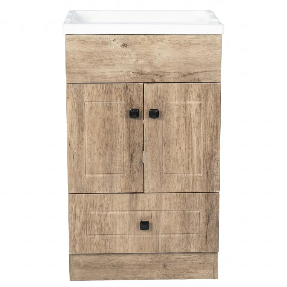 Mueble Vanitorio Habana Nogal con Cubierta de Loza 50x40x80 cm (Incluye Armado) 3