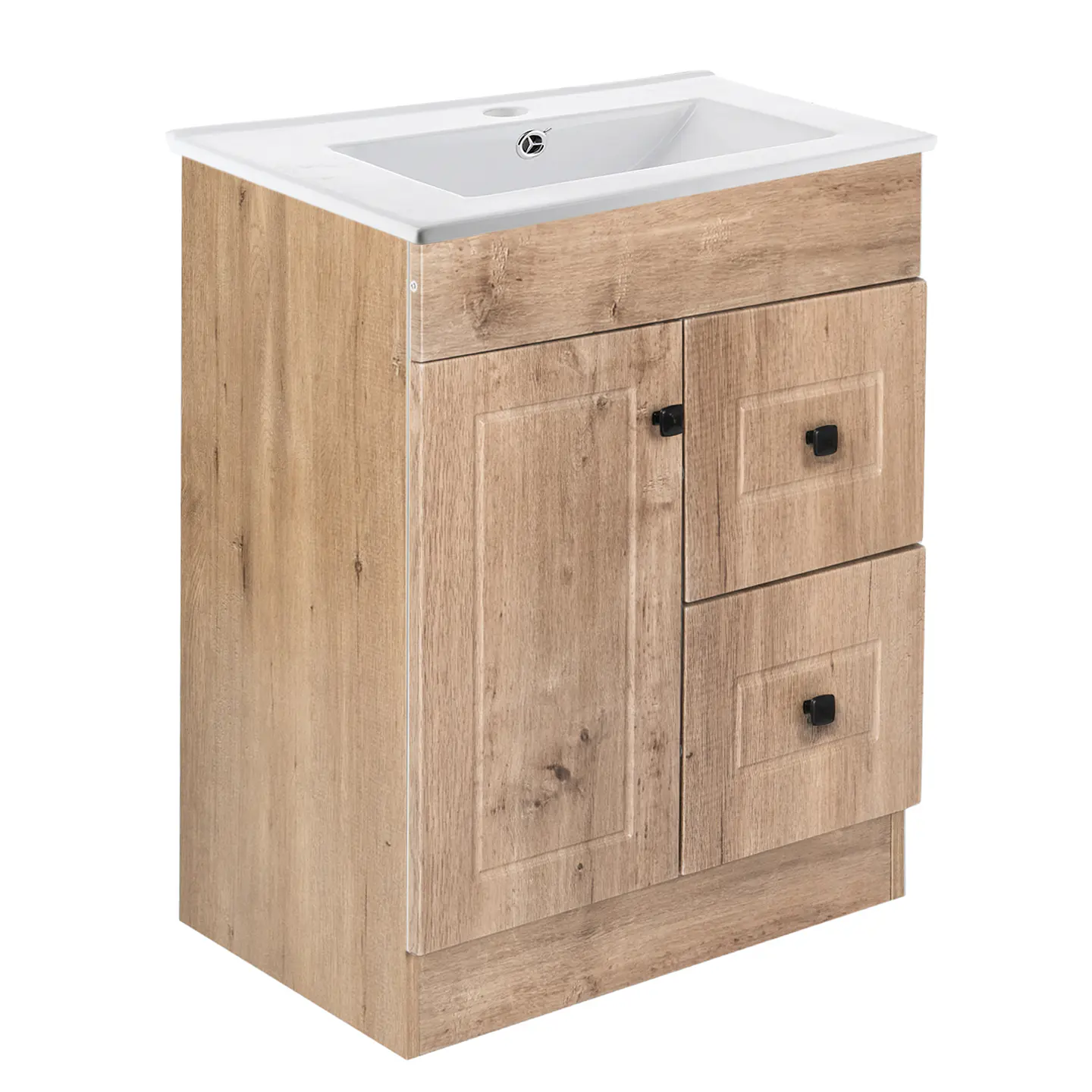 Mueble Vanitorio Habana Nogal con Cubierta de Loza 60x40x80 cm (Incluye Armado) 2