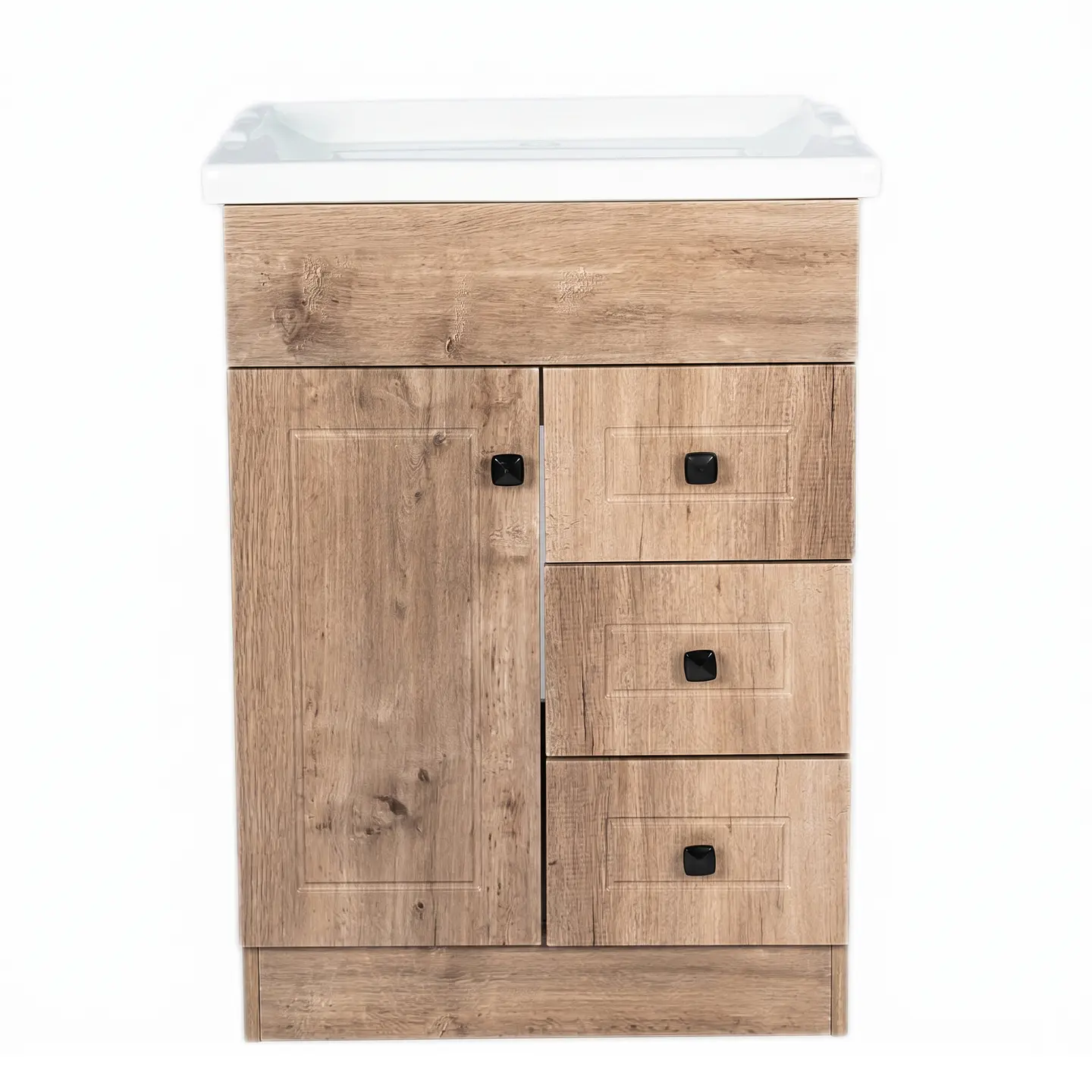 Mueble Vanitorio Habana Nogal con Cubierta de Loza 60x47x80 cm (Incluye Armado) 3