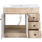 Mueble Vanitorio Mónaco Nogal con Cubierta de Loza 100x47x80 cm (Incluye Armado) - Miniatura 2
