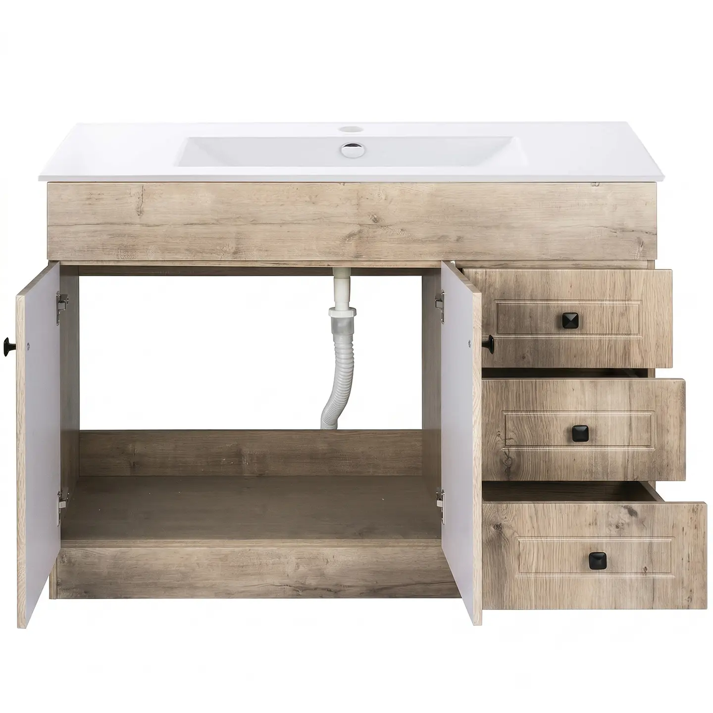 Mueble Vanitorio Mónaco Nogal con Cubierta de Loza 120x47x80 cm (Incluye Armado) 2