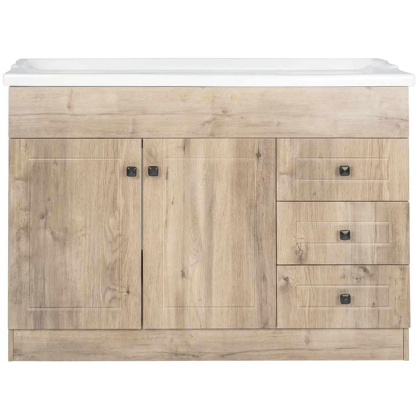 Mueble Vanitorio Mónaco Nogal con Cubierta de Loza 120x47x80 cm (Incluye Armado) 3