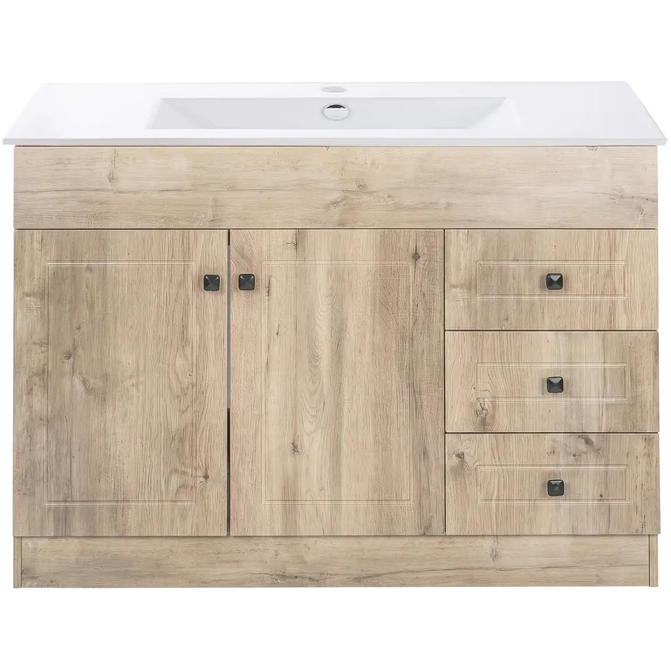 Mueble Vanitorio Mónaco Nogal con Cubierta de Loza 120x47x80 cm (Incluye Armado) 1