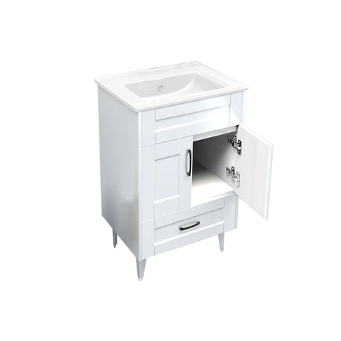 Mueble Vanitorio Nordik Blanco con Cubierta de Loza 50x40x80 cm (Incluye Armado)