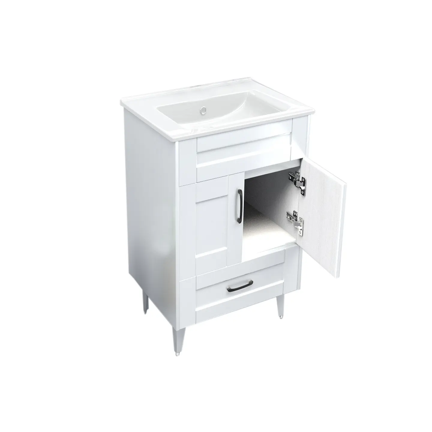 Mueble Vanitorio Nordik Blanco con Cubierta de Loza 50x40x80 cm (Incluye Armado) 2