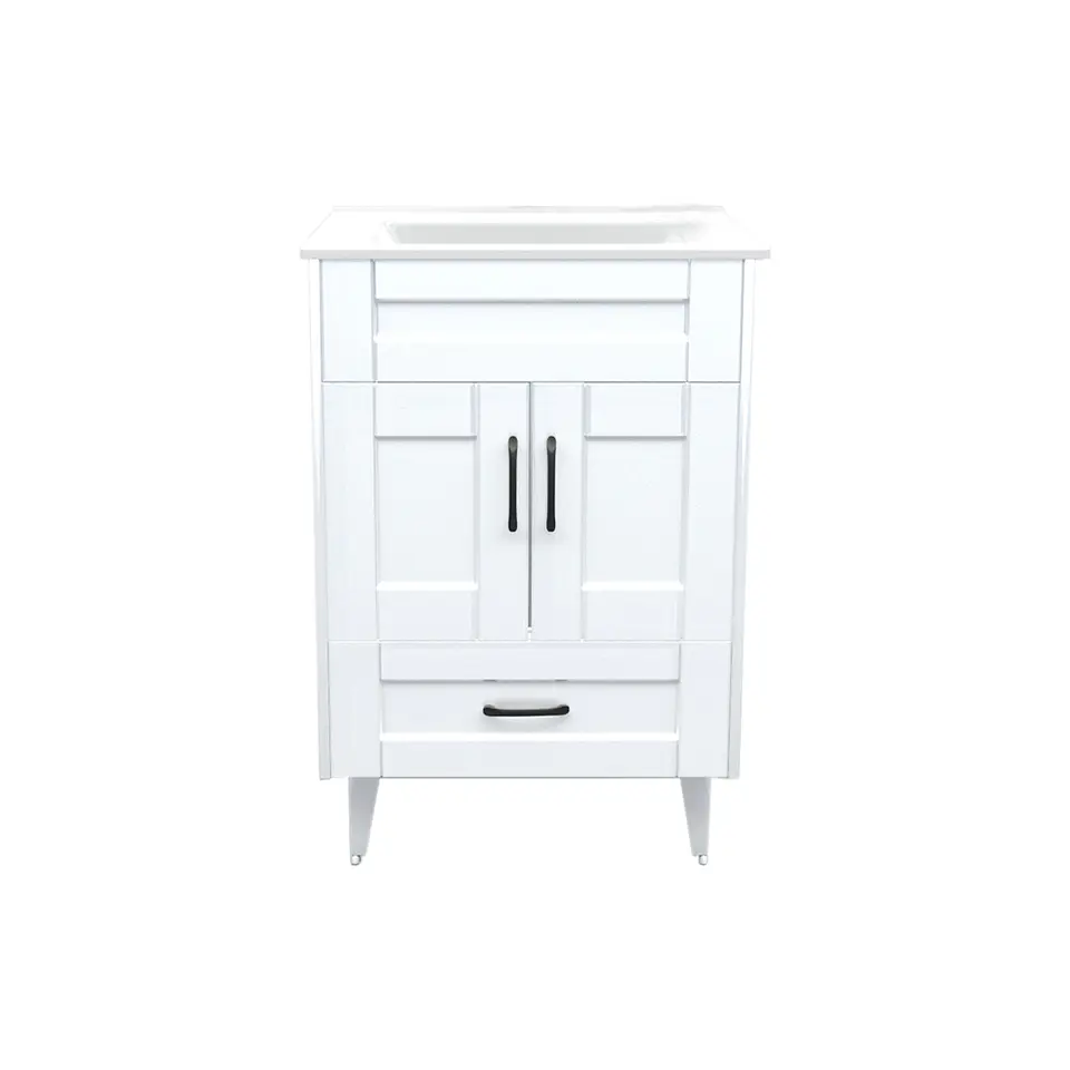 Mueble Vanitorio Nordik Blanco con Cubierta de Loza 50x40x80 cm (Incluye Armado) 1