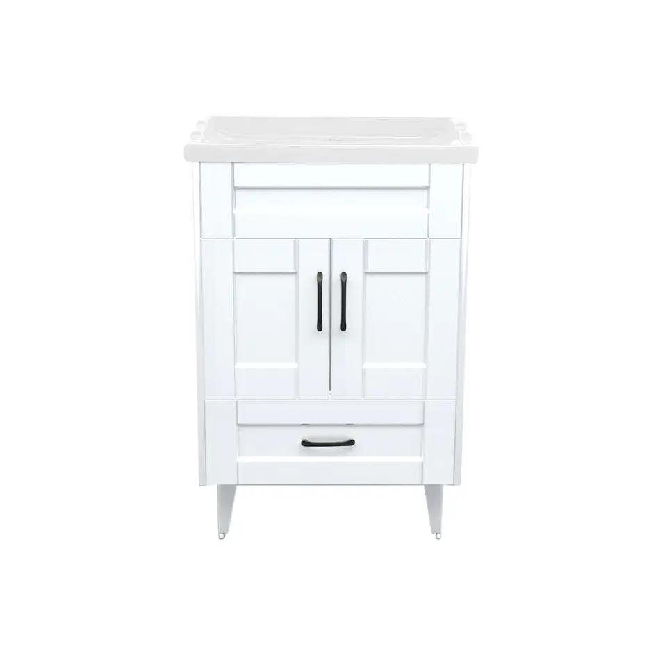 Mueble Vanitorio Nordik Blanco con Cubierta de Loza 50x40x80 cm (Incluye Armado) 3