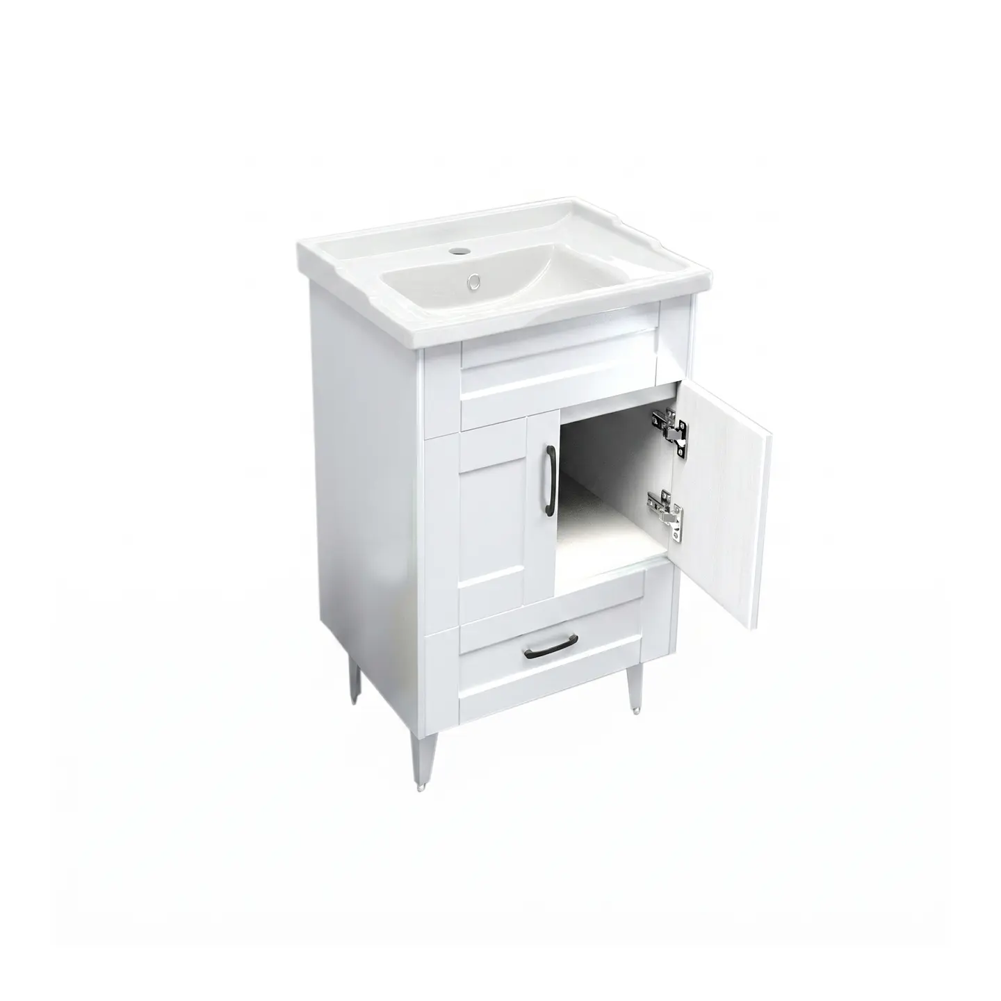 Mueble Vanitorio Nordik Blanco con Cubierta de Loza 50x40x80 cm (Incluye Armado) 4
