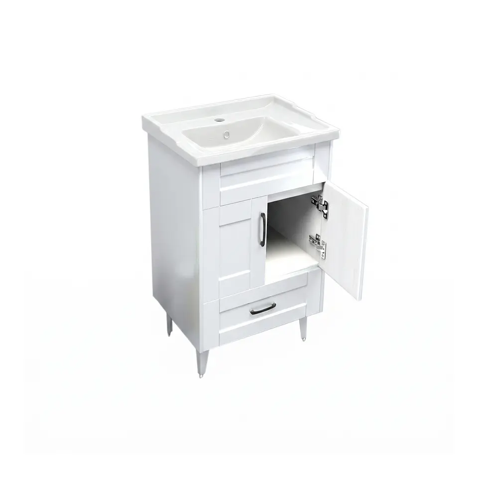 Mueble Vanitorio Nordik Blanco con Cubierta de Loza 50x40x80 cm (Incluye Armado) 4