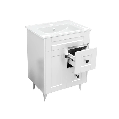 Mueble Vanitorio Nordik Blanco con Cubierta de Loza 60x40x80 cm (Incluye Armado)