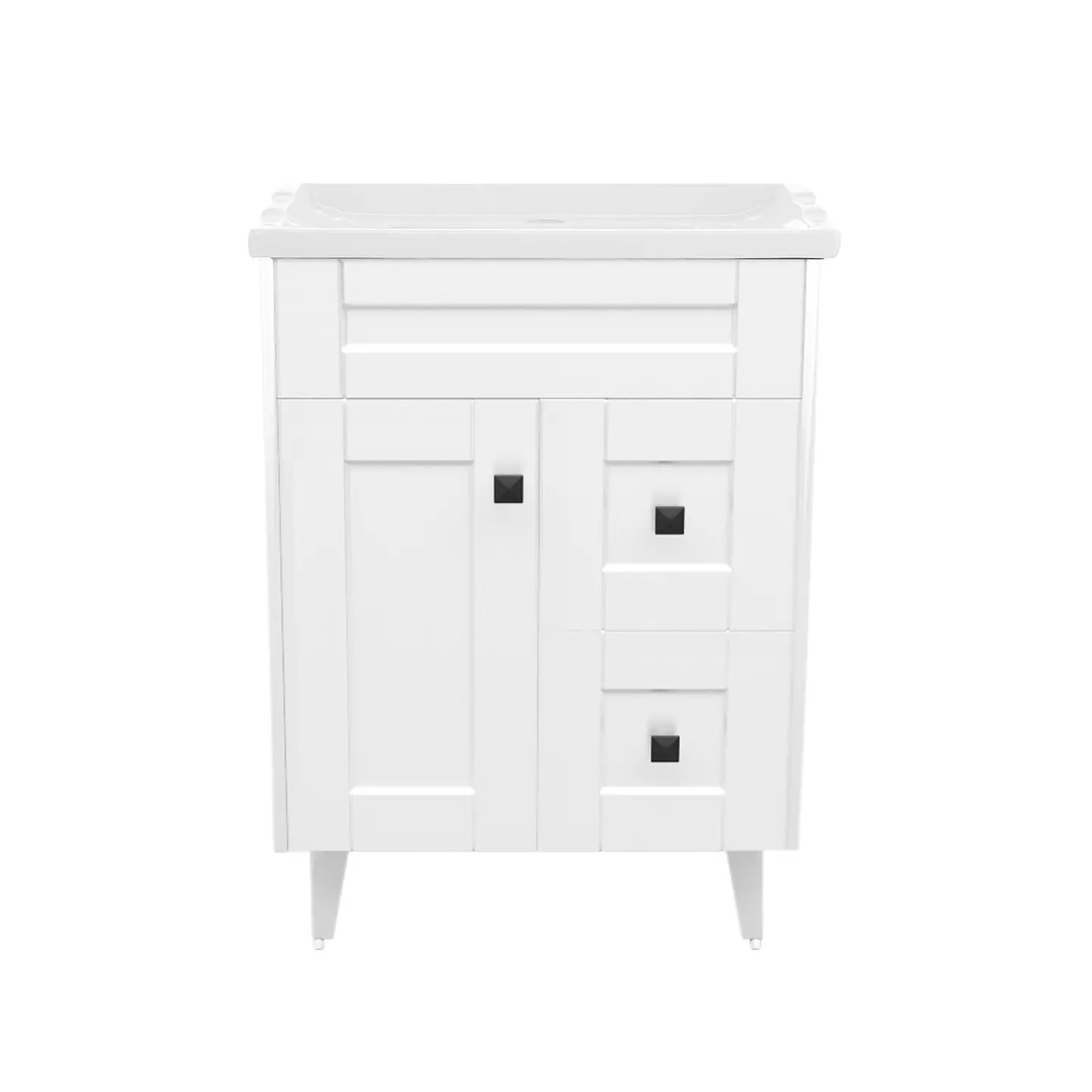Mueble Vanitorio Nordik Blanco con Cubierta de Loza 60x40x80 cm (Incluye Armado) 3