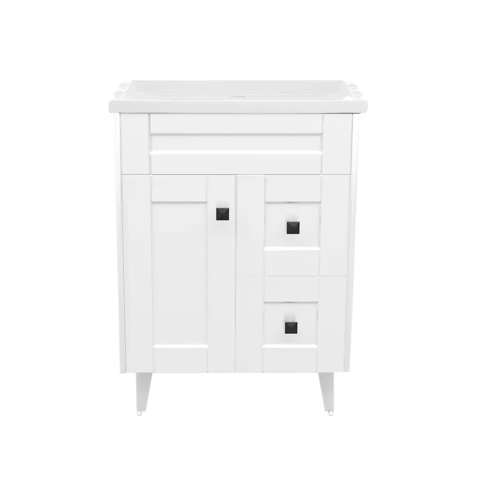 Mueble Vanitorio Nordik Blanco con Cubierta de Loza 60x40x80 cm (Incluye Armado) 3