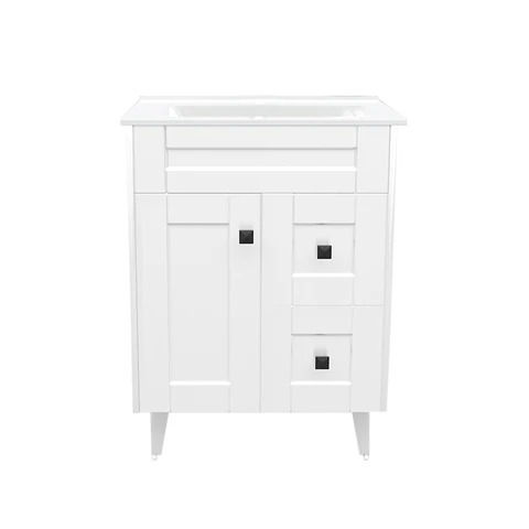 Mueble Vanitorio Nordik Blanco con Cubierta de Loza 60x40x80 cm (Incluye Armado)