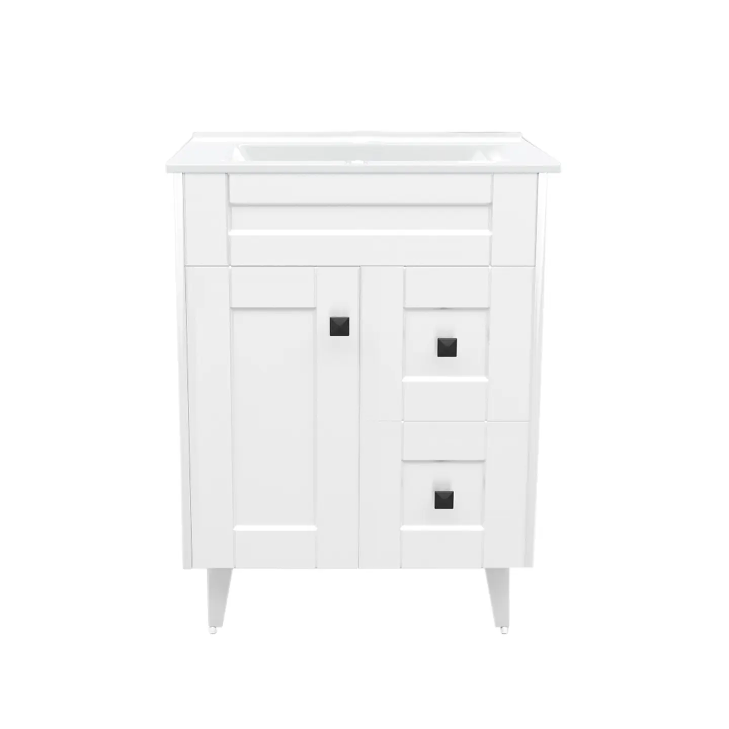 Mueble Vanitorio Nordik Blanco con Cubierta de Loza 60x40x80 cm (Incluye Armado) 1
