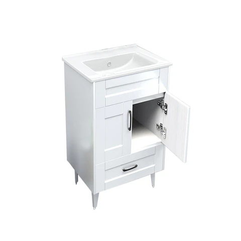 Mueble Vanitorio Nordik Blanco con Cubierta de Loza 60x47x80 cm (Incluye Armado)