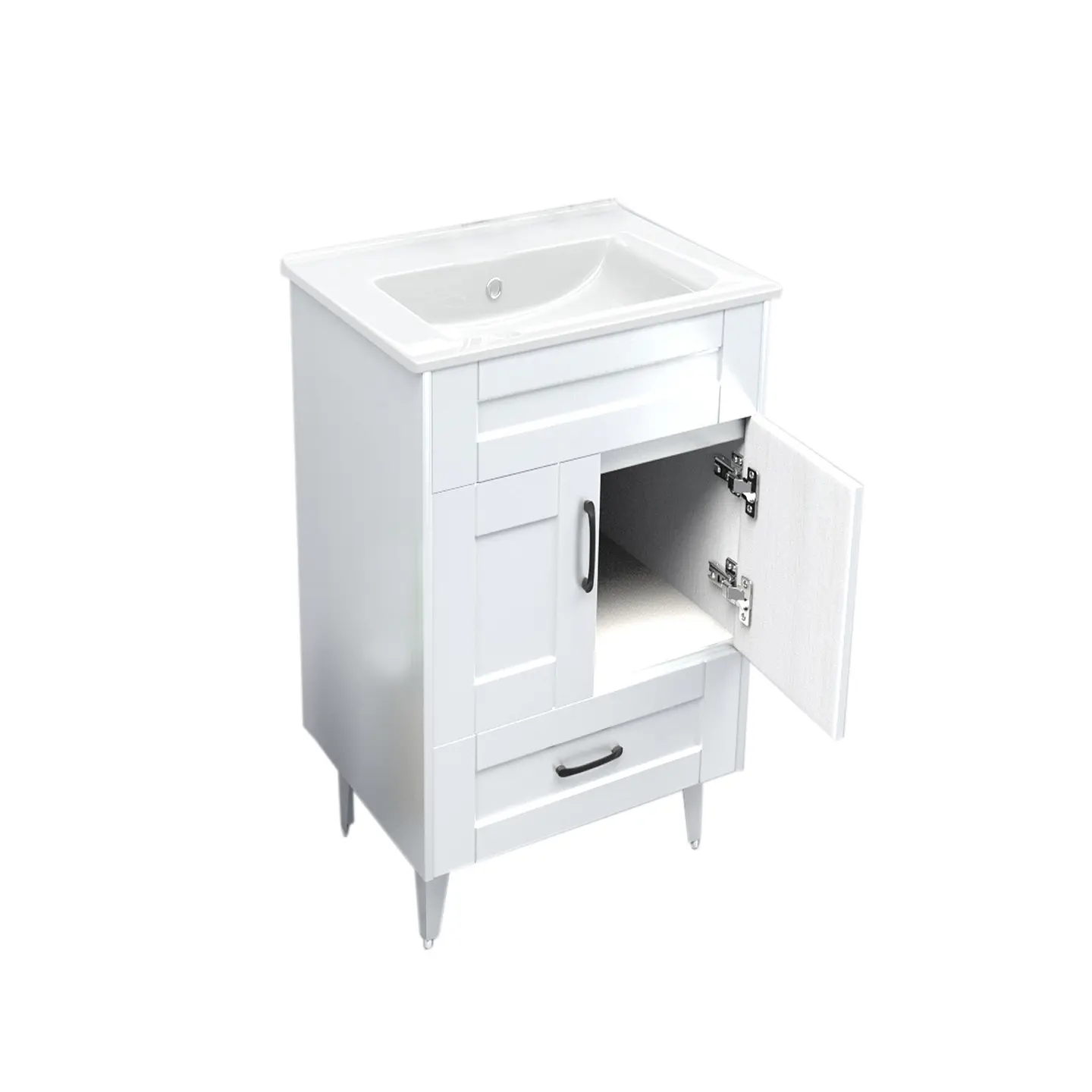Mueble Vanitorio Nordik Blanco con Cubierta de Loza 60x47x80 cm (Incluye Armado) 2
