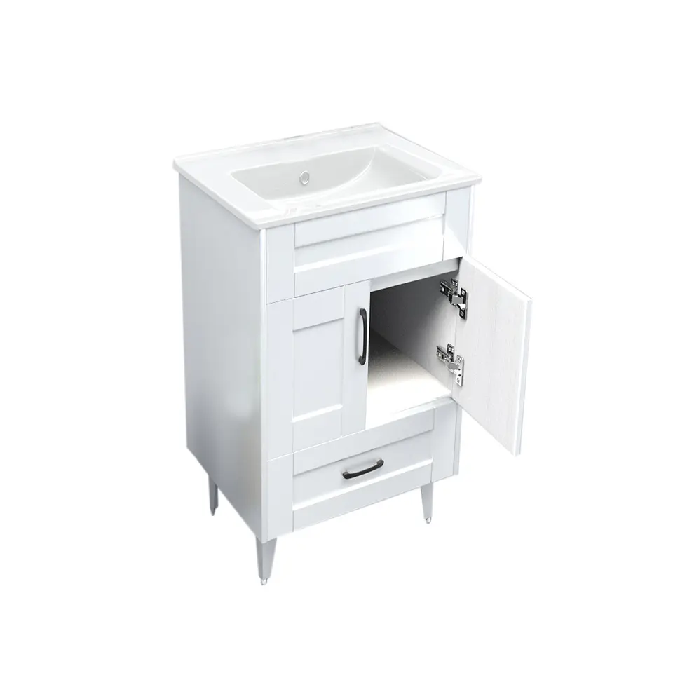 Mueble Vanitorio Nordik Blanco con Cubierta de Loza 60x47x80 cm (Incluye Armado) 2