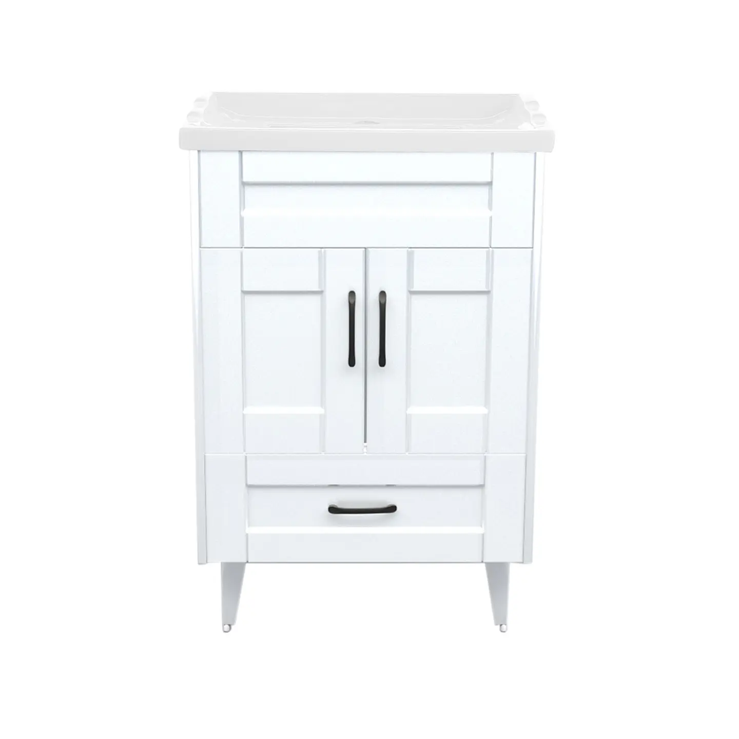 Mueble Vanitorio Nordik Blanco con Cubierta de Loza 60x47x80 cm (Incluye Armado) 3