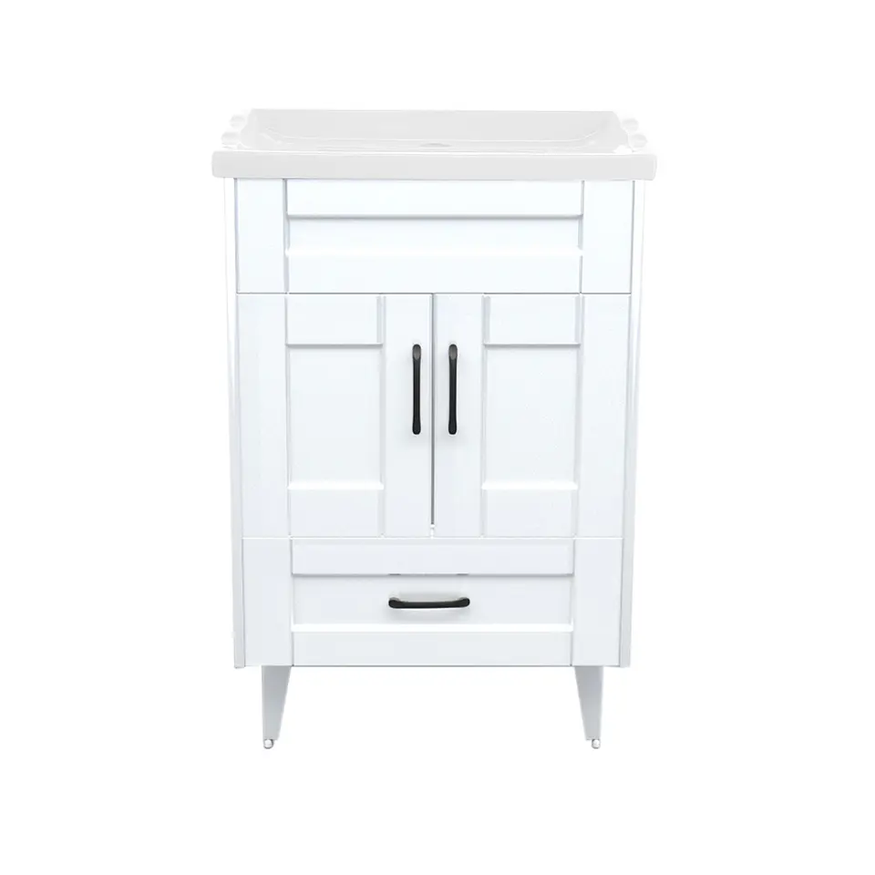 Mueble Vanitorio Nordik Blanco con Cubierta de Loza 60x47x80 cm (Incluye Armado) 3