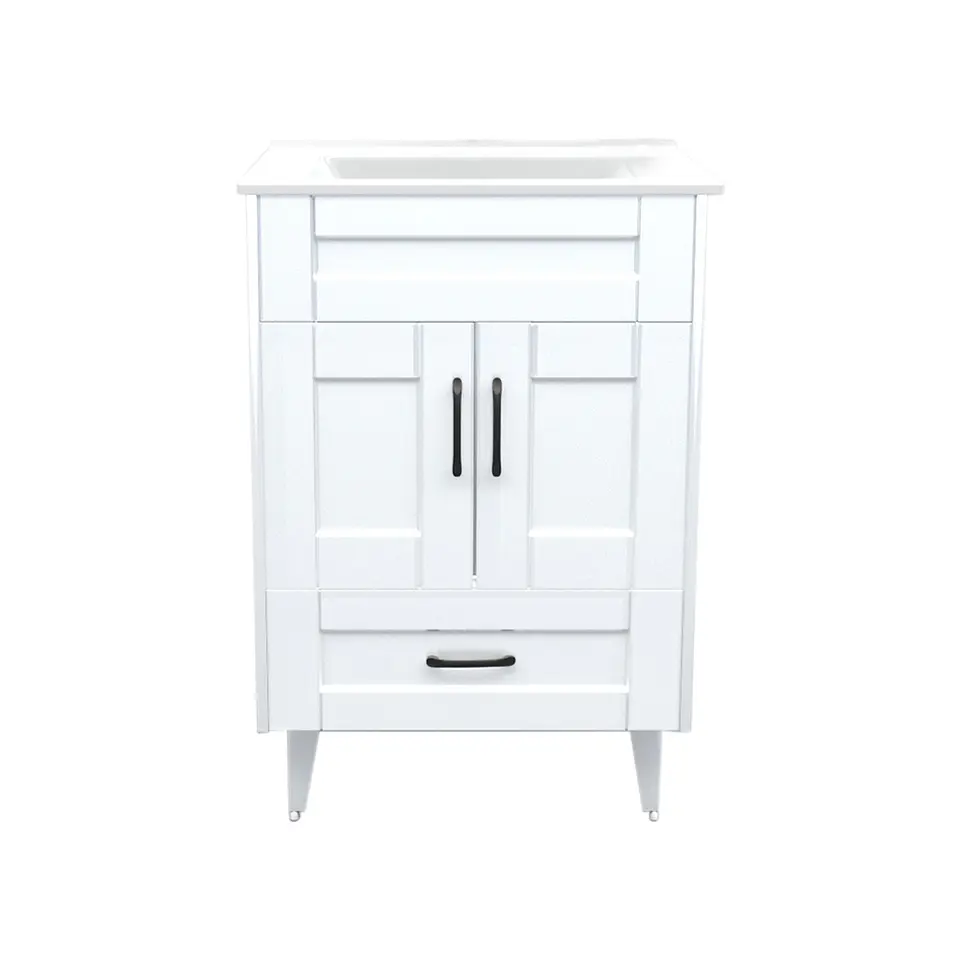 Mueble Vanitorio Nordik Blanco con Cubierta de Loza 60x47x80 cm (Incluye Armado) 1