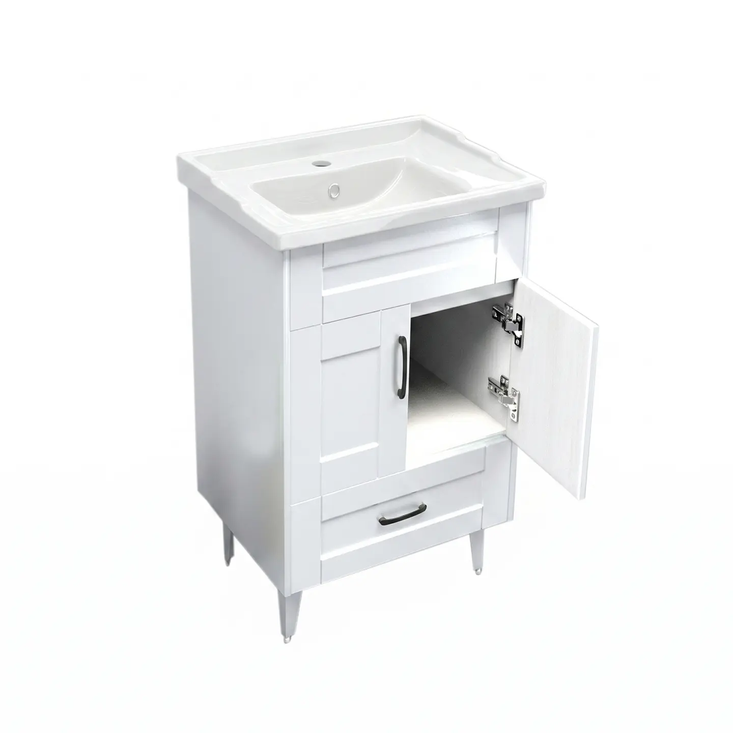 Mueble Vanitorio Nordik Blanco con Cubierta de Loza 60x47x80 cm (Incluye Armado) 4