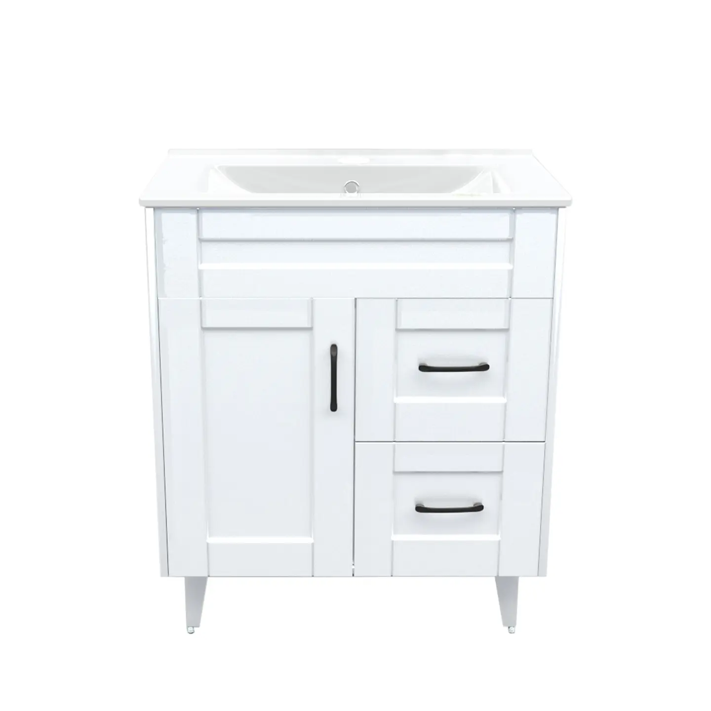 Mueble Vanitorio Nordik Blanco con Cubierta de Loza 70x47x80 cm (Incluye Armado) 1