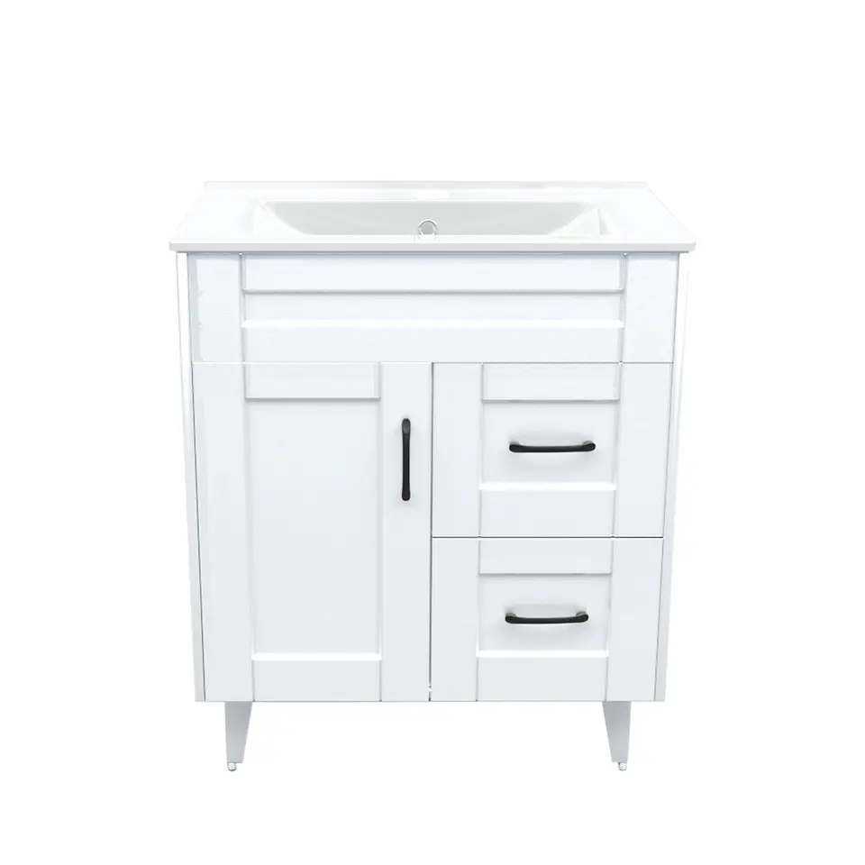 Mueble Vanitorio Nordik Blanco con Cubierta de Loza 70x47x80 cm (Incluye Armado) 1