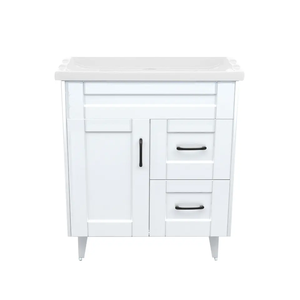 Mueble Vanitorio Nordik Blanco con Cubierta de Loza 70x47x80 cm (Incluye Armado) 3