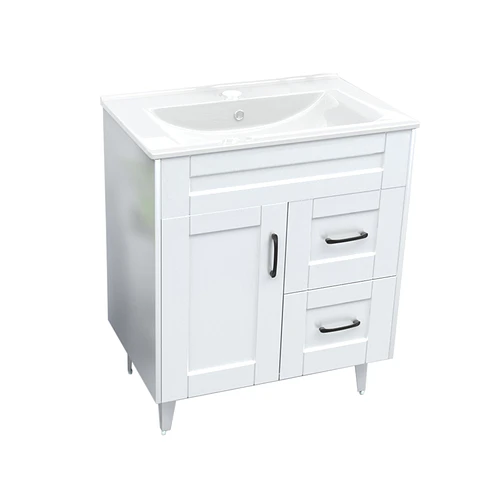 Mueble Vanitorio Nordik Blanco con Cubierta de Loza 70x47x80 cm (Incluye Armado)