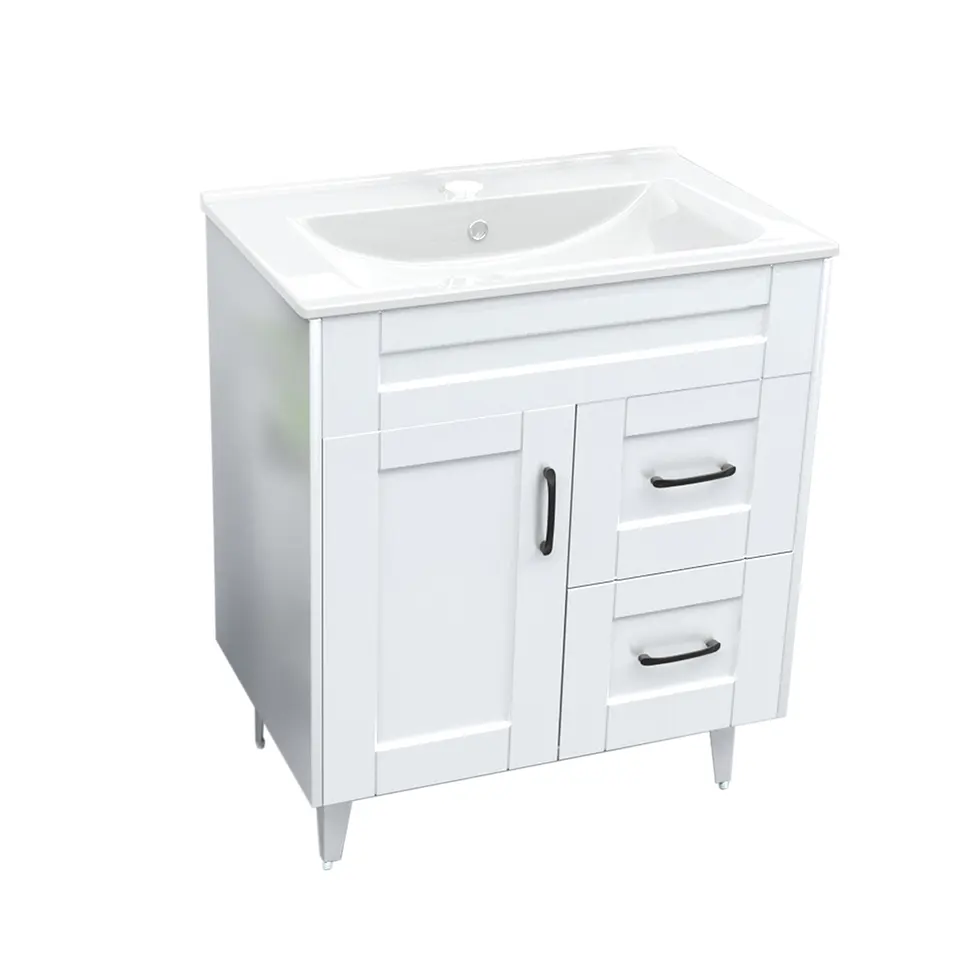 Mueble Vanitorio Nordik Blanco con Cubierta de Loza 70x47x80 cm (Incluye Armado) 2