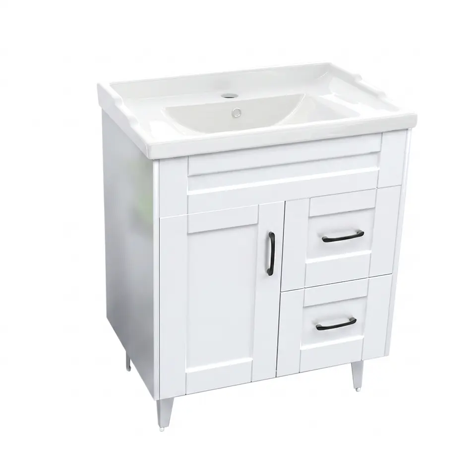 Mueble Vanitorio Nordik Blanco con Cubierta de Loza 70x47x80 cm (Incluye Armado) 4