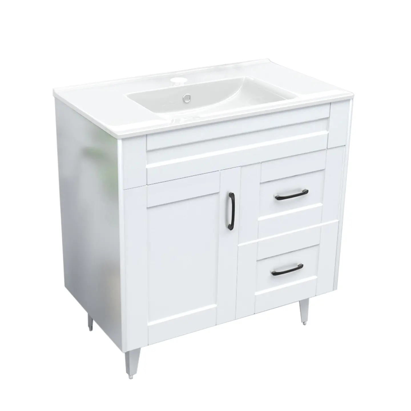 Mueble Vanitorio Nordik Blanco con Cubierta de Loza 80x47x80 cm (Incluye Armado) 2