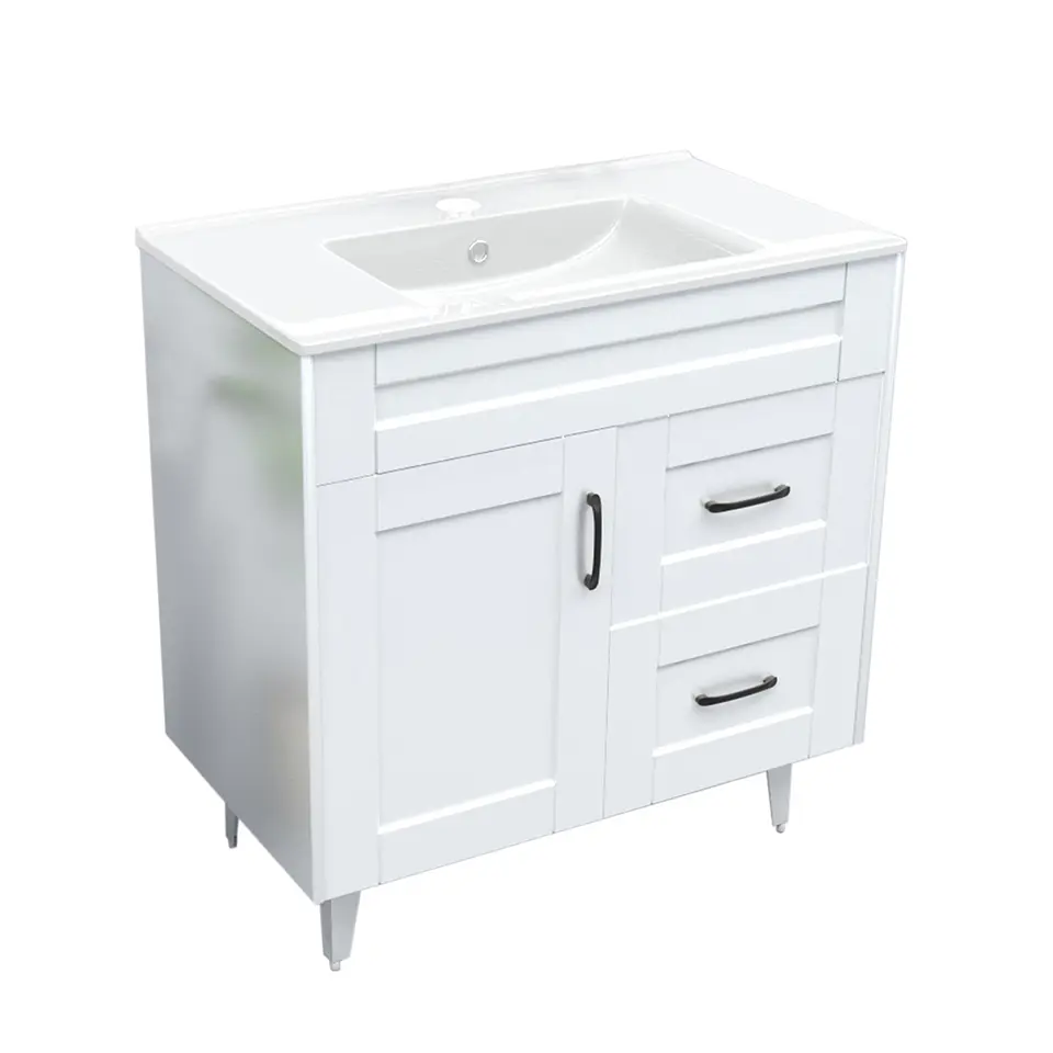 Mueble Vanitorio Nordik Blanco con Cubierta de Loza 80x47x80 cm (Incluye Armado) 2