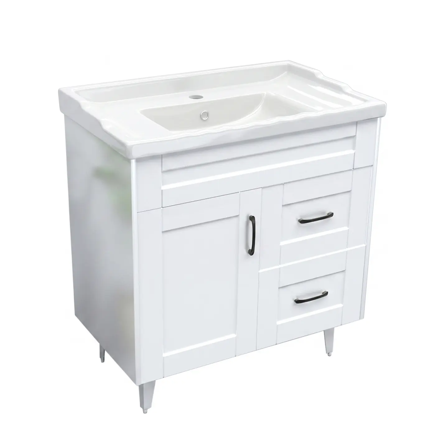 Mueble Vanitorio Nordik Blanco con Cubierta de Loza 80x47x80 cm (Incluye Armado) 4