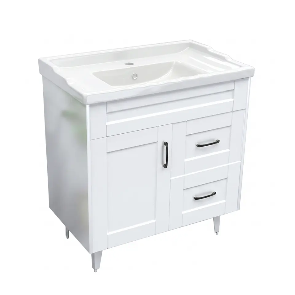 Mueble Vanitorio Nordik Blanco con Cubierta de Loza 80x47x80 cm (Incluye Armado) 4