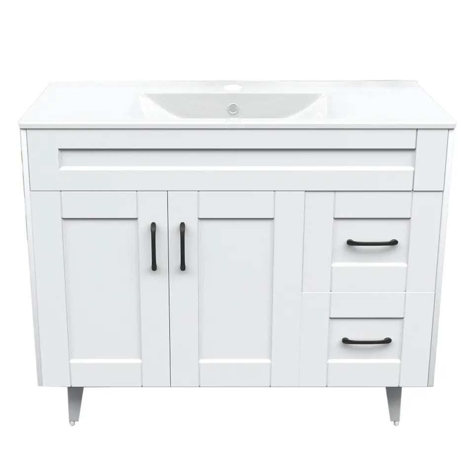 Mueble Vanitorio Nordik Blanco con Cubierta de Loza 100x47x80 cm (Incluye Armado) 1