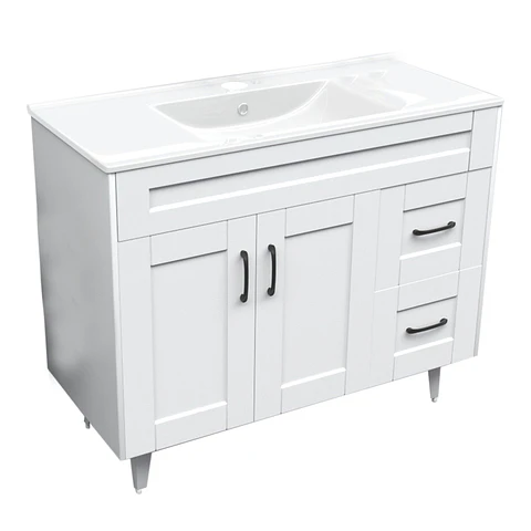 Mueble Vanitorio Nordik Blanco con Cubierta de Loza 100x47x80 cm (Incluye Armado)