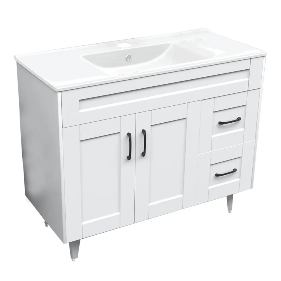 Mueble Vanitorio Nordik Blanco con Cubierta de Loza 100x47x80 cm (Incluye Armado) 2