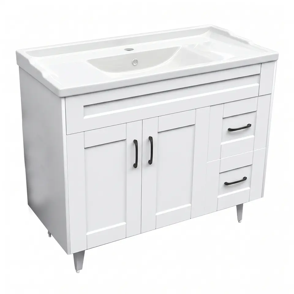 Mueble Vanitorio Nordik Blanco con Cubierta de Loza 100x47x80 cm (Incluye Armado) 4