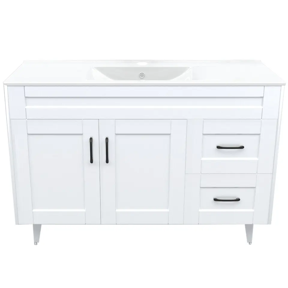 Mueble Vanitorio Nordik Blanco con Cubierta de Loza 120x47x80 cm (Incluye Armado) 1