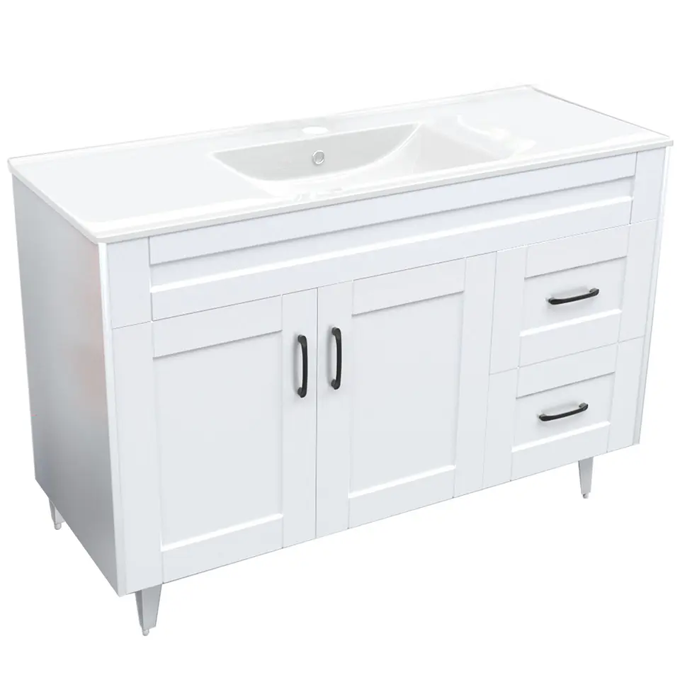 Mueble Vanitorio Nordik Blanco con Cubierta de Loza 120x47x80 cm (Incluye Armado) 2