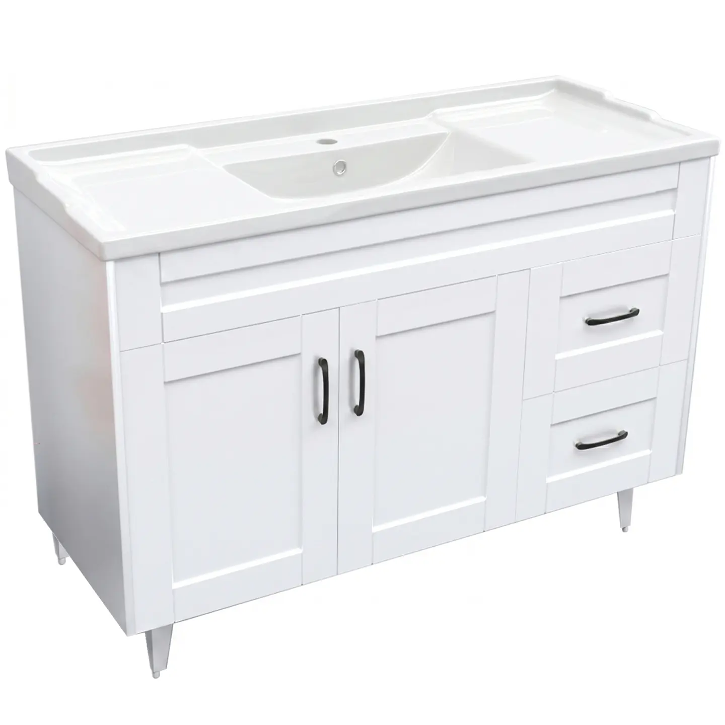 Mueble Vanitorio Nordik Blanco con Cubierta de Loza 120x47x80 cm (Incluye Armado) 4