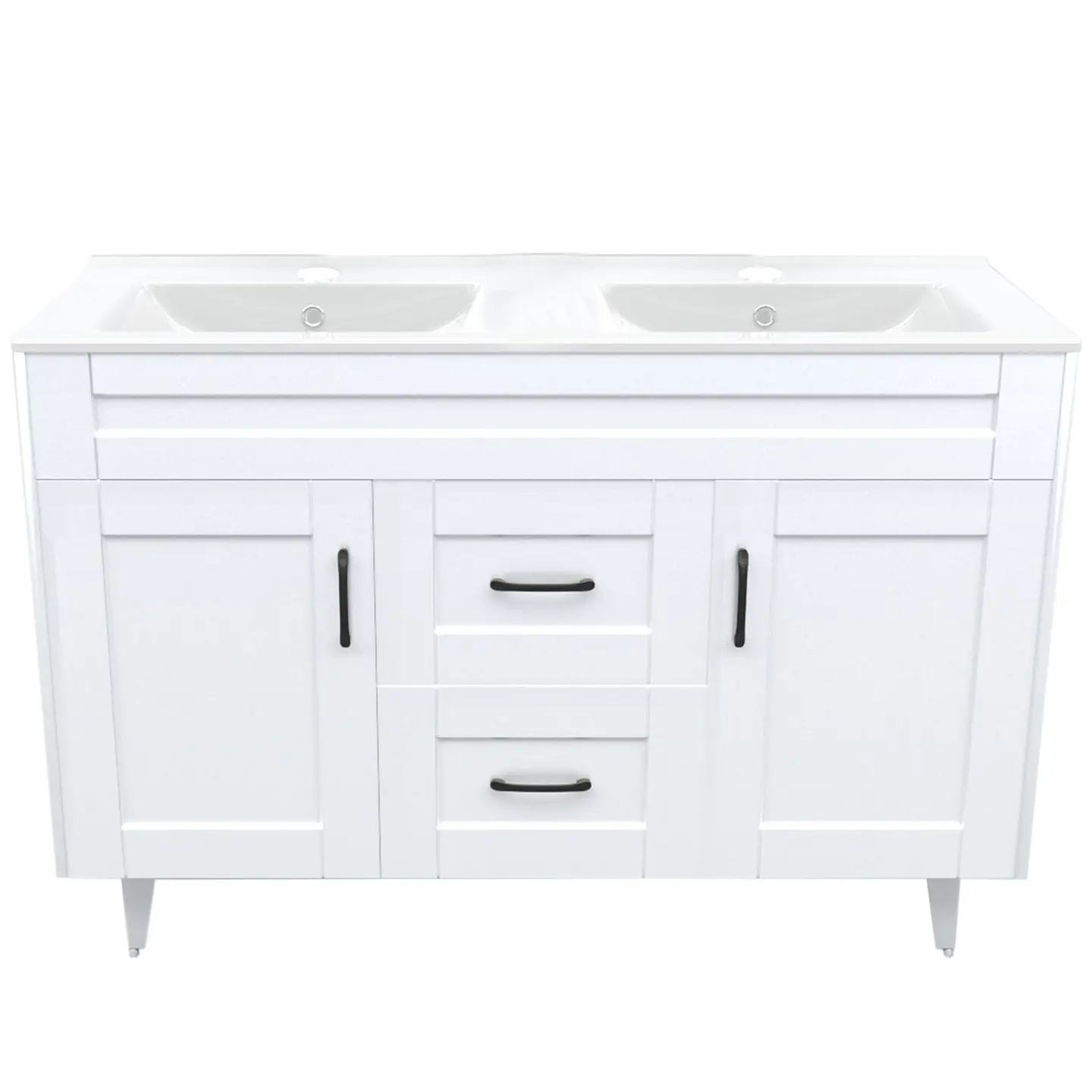 Mueble Vanitorio Nordik Blanco con Cubierta de Loza Doble 120x47x80 cm (Incluye Armado) 1