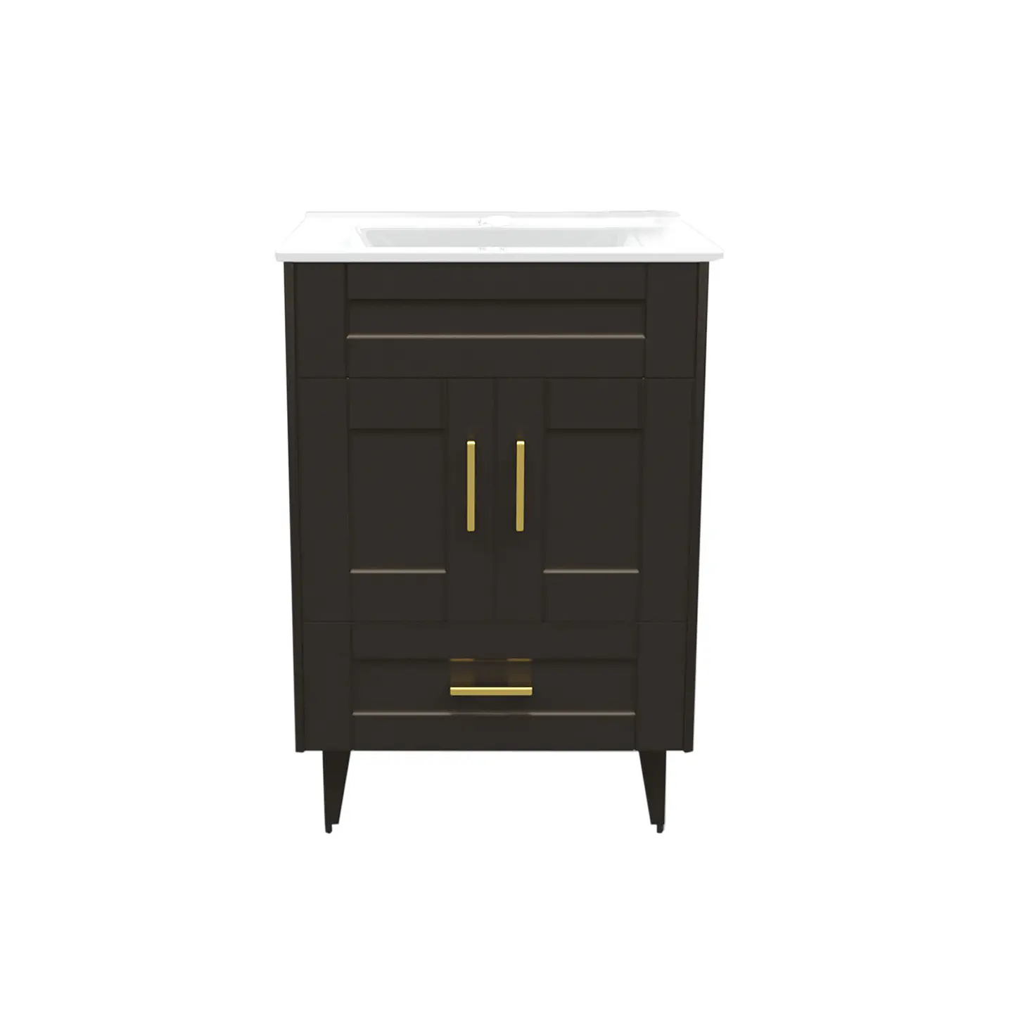 Mueble Vanitorio Nordik Café con Cubierta de Loza 50x40x80 cm (Incluye Armado) 1