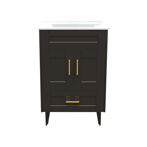 Mueble Vanitorio Nordik Café con Cubierta de Loza 60x47x80 cm (Incluye Armado)
