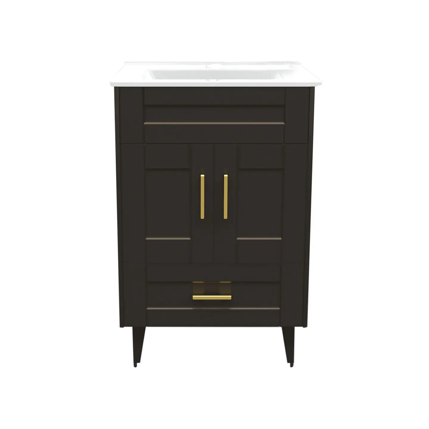 Mueble Vanitorio Nordik Café con Cubierta de Loza 60x47x80 cm (Incluye Armado) 1