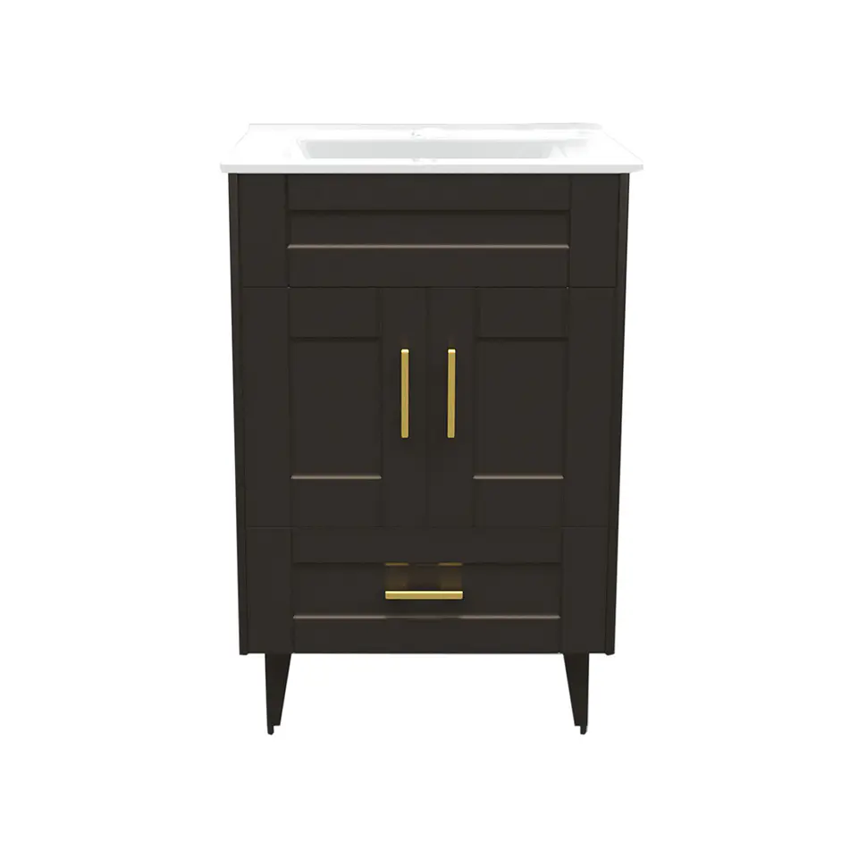 Mueble Vanitorio Nordik Café con Cubierta de Loza 60x47x80 cm (Incluye Armado) 1