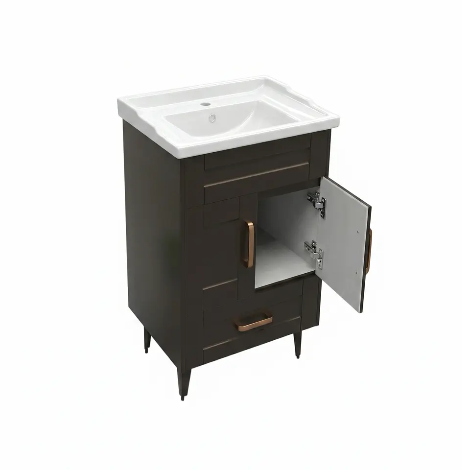 Mueble Vanitorio Nordik Café con Cubierta de Loza 60x47x80 cm (Incluye Armado) 4